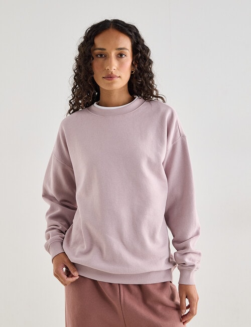 Zest Lounge Brushed Crew Neck Sweatshirt, Burnished Lilac product photo View 06 L