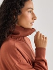 Zest Lounge Brushed 1/4 Zip Sweatshirt, Henna product photo