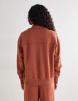 Zest Lounge Brushed 1/4 Zip Sweatshirt, Henna product photo View 02 S