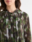 Oliver Black Paint Print Pleat Shirt, Conifer product photo View 06 S