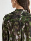 Oliver Black Paint Print Pleat Shirt, Conifer product photo View 07 S