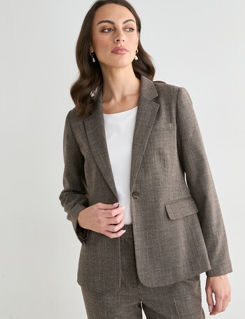 Oliver Black Long Sleeve Classic Blazer, Truffle product photo