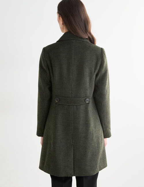 Oliver Black Houndstooth Double Breasted Coat, Khaki product photo View 02 L