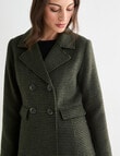 Oliver Black Houndstooth Double Breasted Coat, Khaki product photo View 04 S