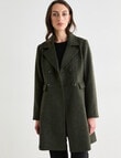 Oliver Black Houndstooth Double Breasted Coat, Khaki product photo View 05 S