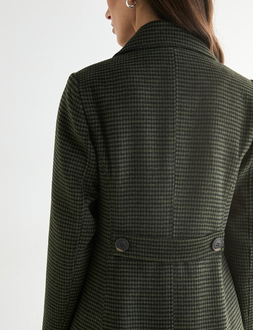 Oliver Black Houndstooth Double Breasted Coat, Khaki product photo View 07 L