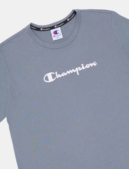 Champion Script Puff Short Sleeve Tee, Mountain product photo View 03 L