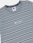 Champion Script Stripe Short Sleeve Tee, Mountain product photo View 03 S