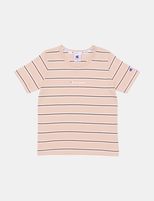 Champion Script Stripe Short Sleeve Tee, Frost product photo
