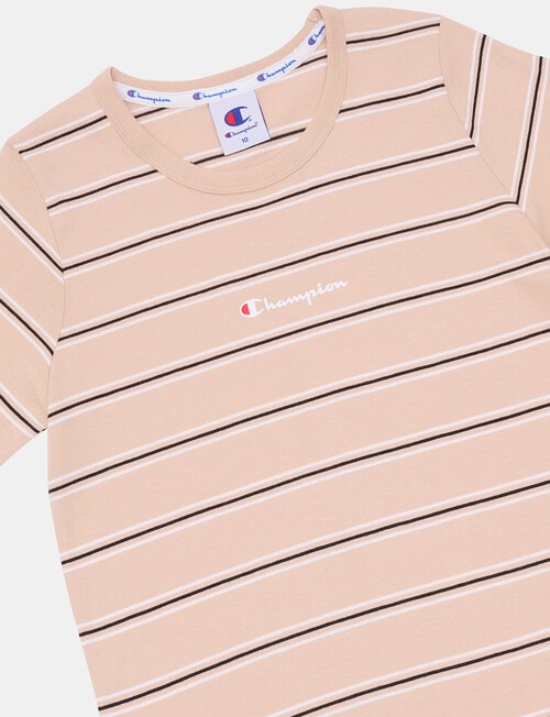 Champion Script Stripe Short Sleeve Tee, Frost product photo View 03 L