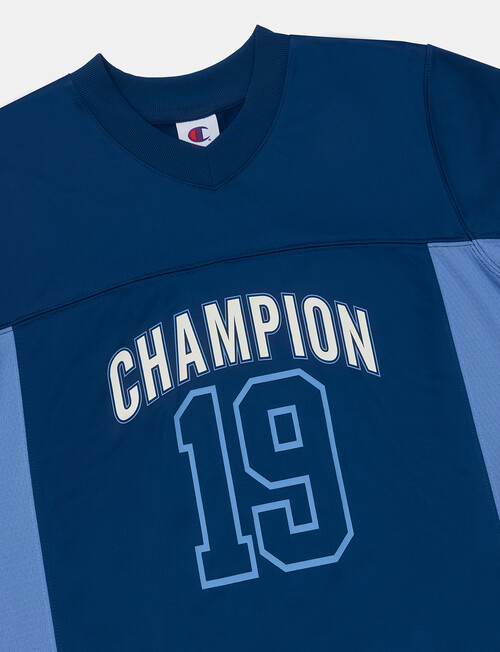Champion Football Mesh Short Sleeve Tee, Blue product photo View 03 L