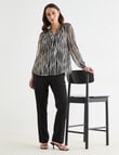 Oliver Black Stripe V-Neck Blouse, Black & Ivory product photo View 03 S