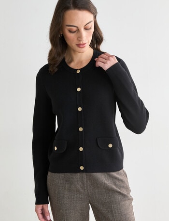 Oliver Black Long Sleeve Milano Cardigan, Black product photo