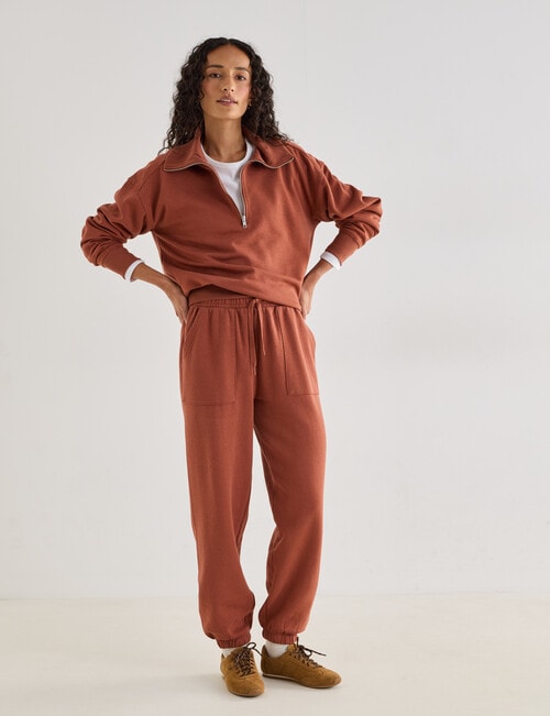Zest Lounge Brushed Jogger, Henna product photo View 03 L