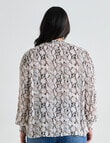 Studio Curve Print Pintuck Blouse, Snake product photo View 02 S