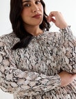 Studio Curve Print Pintuck Blouse, Snake product photo View 04 S