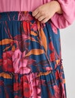Studio Curve Floral Print Tiered Skirt, Pink product photo View 04 S