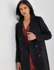 Whistle Double Breasted Long Coat, Black product photo