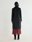 Whistle Double Breasted Long Coat, Black product photo View 02 S