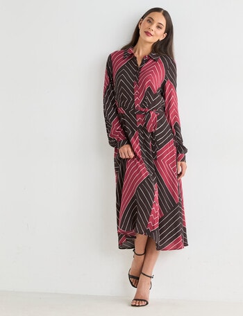 Whistle Stripe Shirt Dress, Cacao Stripe product photo