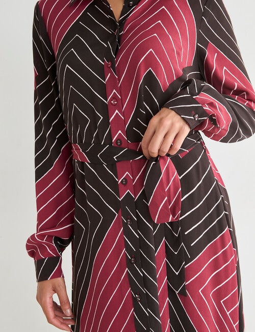 Whistle Stripe Shirt Dress, Cacao Stripe product photo View 04 L