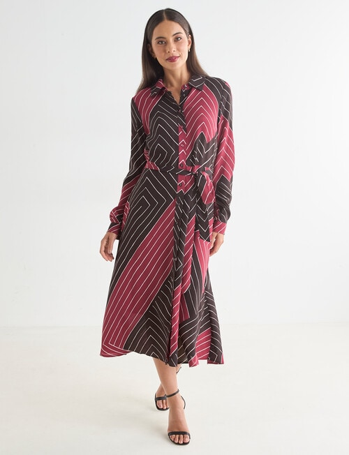 Whistle Stripe Shirt Dress, Cacao Stripe product photo View 05 L