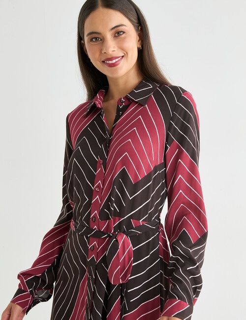 Whistle Stripe Shirt Dress, Cacao Stripe product photo View 06 L