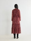 Whistle Floral Shirred Waist Midi Dress, Deep Plum product photo View 02 S