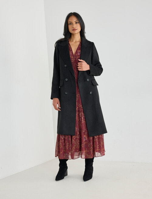 Whistle Floral Shirred Waist Midi Dress, Deep Plum product photo View 07 L