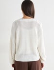Whistle Pointelle Knit Cardigan, Winter White product photo View 02 S