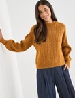 Whistle Cable Knit Rib Jumper, Golden Ochre product photo