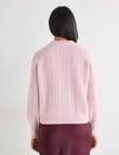Whistle Cable Knit Rib Jumper, Pink Quartz product photo View 02 S