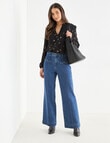 Whistle Long Sleeve Gather Top, Floral Black product photo View 03 S