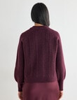 Whistle Cable Knit Rib Jumper, Black Cherry product photo View 02 S
