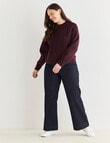 Whistle Cable Knit Rib Jumper, Black Cherry product photo View 13 S