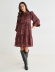 Whistle Mini Textured Shirt Dress, Floral Black product photo View 03 S