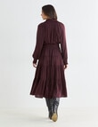 Whistle Satin Tiered Midi Dress, Dark Cherry product photo View 02 S