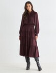 Whistle Satin Tiered Midi Dress, Dark Cherry product photo View 05 S