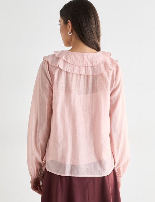 Whistle Long Sleeve Frill Top, Blush product photo View 02 L