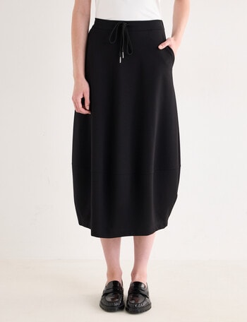 Jigsaw Nova Cocoon Ponti Skirt, Black product photo