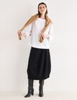 Jigsaw Nova Cocoon Ponti Skirt, Black product photo View 03 S