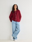 Zest Feather Knit Cardigan, Port product photo View 03 S