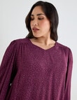 Studio Curve V-Neck Leopard Print Blouse, Cherry Lacquer product photo