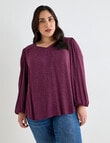 Studio Curve V-Neck Leopard Print Blouse, Cherry Lacquer product photo View 05 S