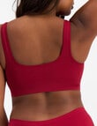 Bonds Seamless Comfy Crop Top, Cherry Wine product photo View 03 S
