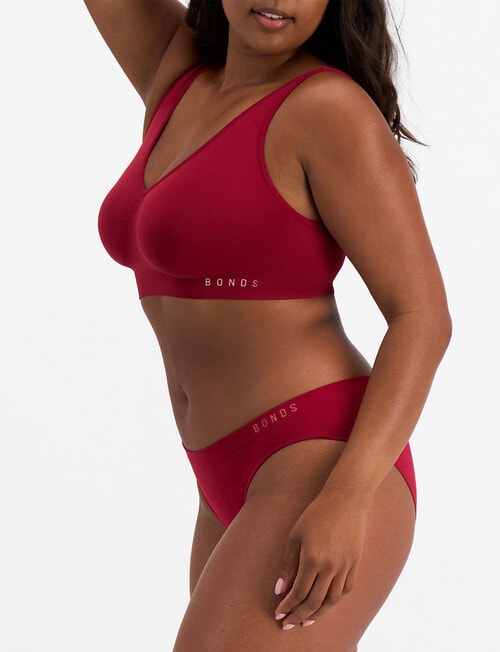 Bonds Seamless Bikini Brief, Cherry Wine product photo View 02 L