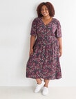 Studio Curve Winter Floral Print Empire Dress, Pink product photo