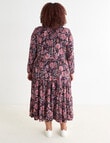 Studio Curve Floral V-Neck Tiered Dress, Pink product photo View 02 S