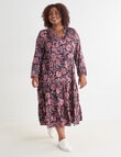 Studio Curve Floral V-Neck Tiered Dress, Pink product photo View 03 S