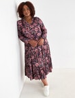 Studio Curve Floral V-Neck Tiered Dress, Pink product photo View 06 S